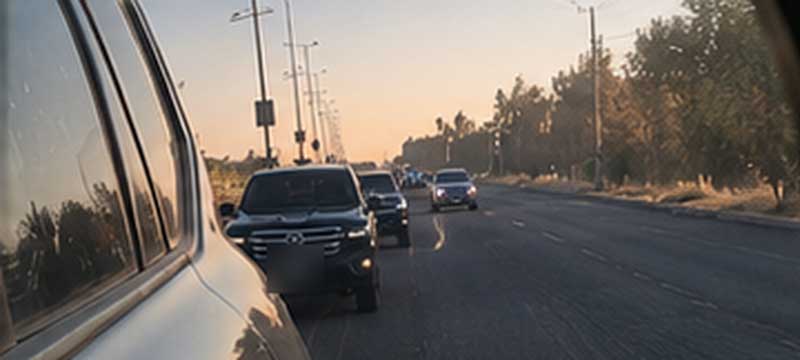Convoy movement during a mission in Damascus